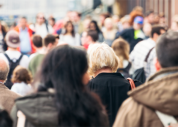 A crowd of people on the street